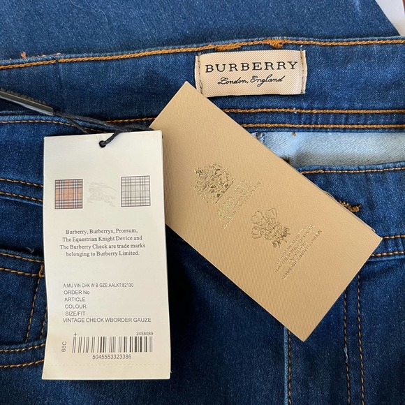 💙🆕BURBERRY Relaxed Skinny Jeans Classic Blue Hi Rise Women's 27✨NWT✨👖 - Picture 7 of 9